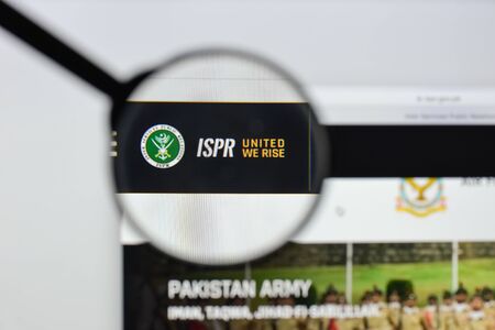 Milan, Italy - August 20, 2018: ISPR website homepage. ISPR logo visible.のeditorial素材