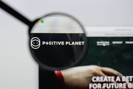 Milan, Italy - August 20, 2018: Planet Positive website homepage. Planet Positive logo visible.のeditorial素材