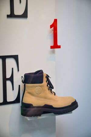 Milan, Italy - September 21, 2018: Hermes store in Milan. Montenapoleone area. Fashion week Hermes shopping.のeditorial素材