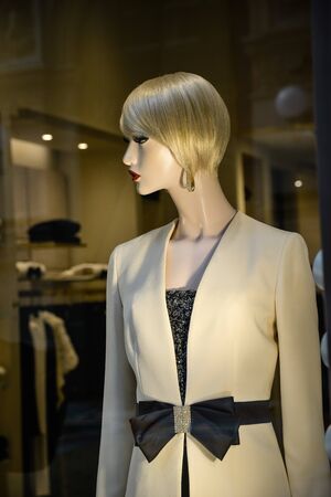 Milan, Italy - September 21, 2018: Luisa Spagnoli store in Milan. Montenapoleone area. Fashion week Luisa Spagnoli shopping.のeditorial素材