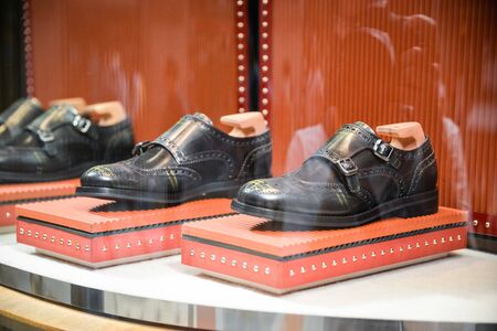 Milan, Italy - September 21, 2018: Church s store in Milan. Montenapoleone area. Fashion week Church sのeditorial素材