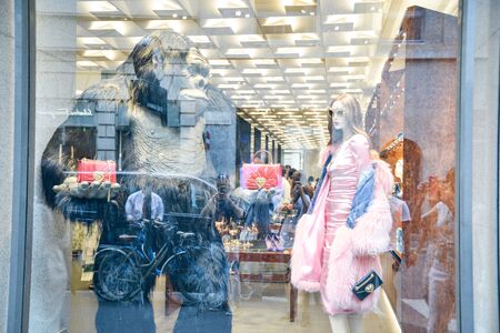 Milan, Italy - September 21, 2018: Dolce Gabbana store in Milan. Montenapoleone area. Fashion week Dolce Gabbanaのeditorial素材