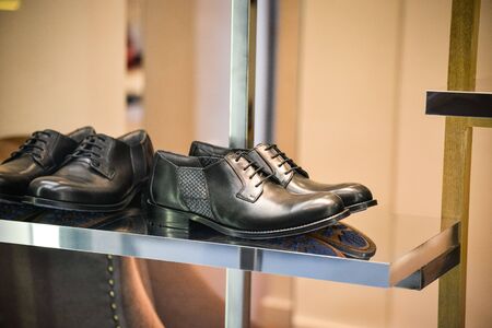 Milan, Italy - September 21, 2018: Pollini store in Milan. Montenapoleone area. Fashion week Pollini shopping.のeditorial素材
