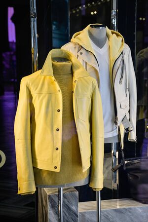 Milan, Italy - September 21, 2018: Tom Ford store in Milan. Montenapoleone area. Fashion week Tom Ford shopping.のeditorial素材