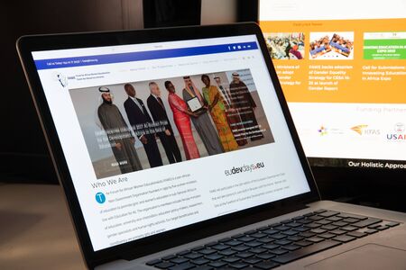 Milan, Italy - August 15, 2018: Forum for African Women Educationalists NGO website homepage. Forum for African Women Educationalists logo visible.のeditorial素材