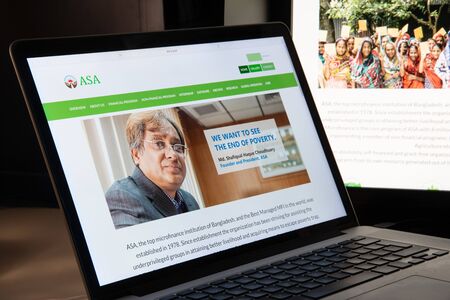 Milan, Italy - August 15, 2018: ASA NGO website homepage. ASA logo visible.のeditorial素材