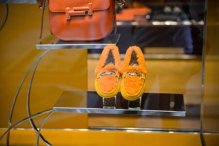 Milan, Italy - September 21, 2018: Tod s store in Milan. Montenapoleone area. Fashion week Tod s shopping.のeditorial素材