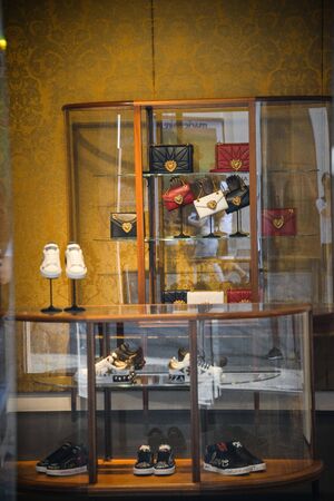Milan, Italy - September 21, 2018: Dolce Gabbana store in Milan. Montenapoleone area. Fashion week Dolce Gabbanaのeditorial素材