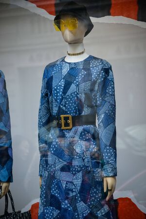 Milan, Italy - September 21, 2018: Dior store in Milan. Montenapoleone area. Fashion week Dior shopping.のeditorial素材