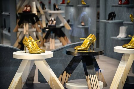Milan, Italy - September 21, 2018: Miu Miu store in Milan. Montenapoleone area. Fashion week Miu Miu shopping.のeditorial素材