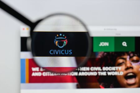 Milan, Italy - August 20, 2018: Civicus website homepage. Civicus logo visible.のeditorial素材