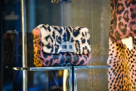 Milan, Italy - September 21, 2018: Tom Ford store in Milan. Montenapoleone area. Fashion week Tom Ford shopping.のeditorial素材