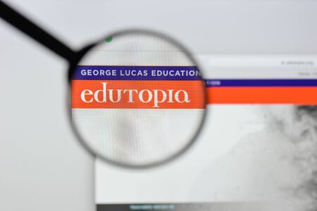 Milan, Italy - August 20, 2018: edutopia website homepage. edutopia logo visible.のeditorial素材