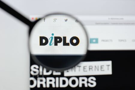 Milan, Italy - August 20, 2018: Diplo Foundation website homepage. Diplo Foundation logo visible.のeditorial素材