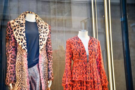 Milan, Italy - September 21, 2018: Tom Ford store in Milan. Montenapoleone area. Fashion week Tom Ford shopping.のeditorial素材