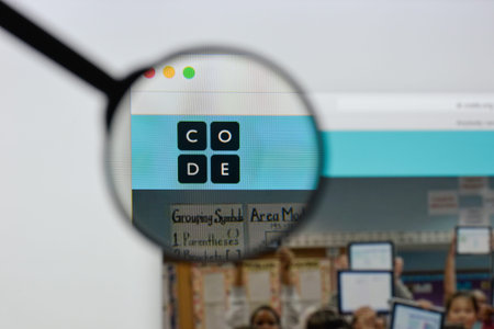 Milan, Italy - August 20, 2018: codeorg website homepage. codeorg logo visible.