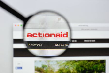 Milan, Italy - August 20, 2018: ActionAid website homepage. ActionAid logo visible.のeditorial素材