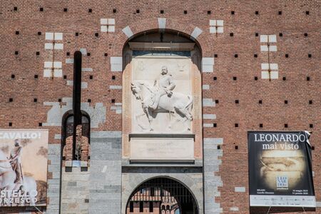 Milan, Italy - 30 June 2019: View of Castle of Sforza -  Castello Sforzescoのeditorial素材