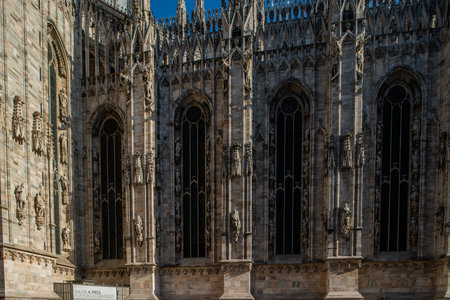 Milan, Italy - 30 June 2019: View of Duomo, cathedral, churchのeditorial素材