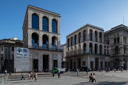 Milan, Italy - 30 June 2019: View of Building of Arengario, Museo del Novecento Museum of 900のeditorial素材