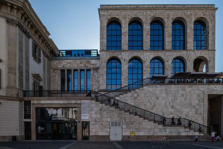 Milan, Italy - 30 June 2019: View of Building of Arengario, Museo del Novecento Museum of 900のeditorial素材