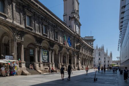 Milan, Italy - 30 June 2019: View of Camera di commercio, Palazzo Giureconsultiのeditorial素材