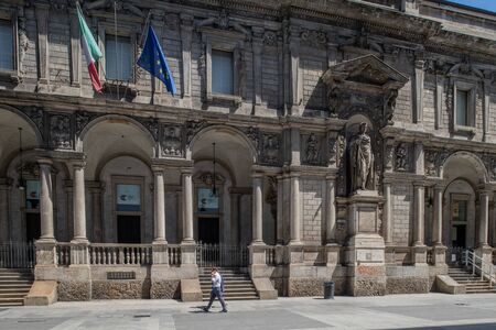 Milan, Italy - 30 June 2019: View of Camera di commercio, Palazzo Giureconsultiのeditorial素材