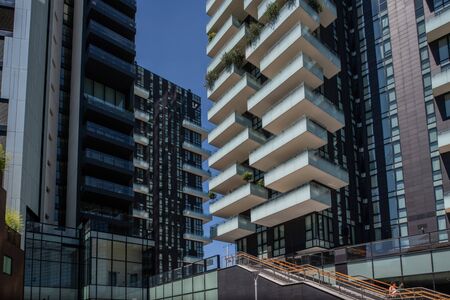 Milan, Italy - 30 June 2019: View of Porta Nuova area modern architecturesのeditorial素材