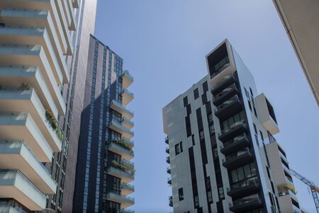 Milan, Italy - 30 June 2019: View of Porta Nuova area modern architecturesのeditorial素材