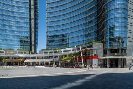 Milan, Italy - 30 June 2019: View of Piazza Gae Aulenti, Skyscrapersのeditorial素材