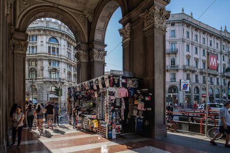 Milan, Italy - 30 June 2019: View of Piazza Duomoのeditorial素材