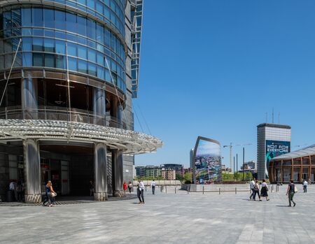 Milan, Italy - 30 June 2019: View of Piazza Gae Aulenti, Skyscrapersのeditorial素材