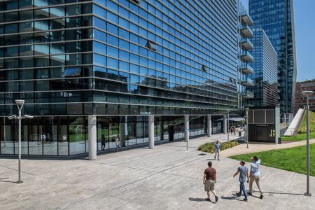 Milan, Italy - 30 June 2019: View of Porta Nuova area and Samsung Districtのeditorial素材