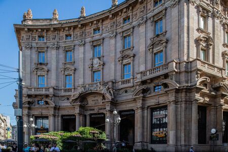 Milan, Italy - 30 June 2019: View of Piazza Cordusioのeditorial素材