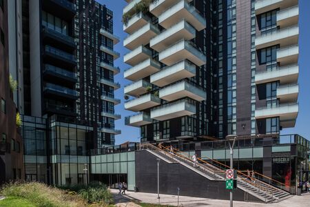 Milan, Italy - 30 June 2019: View of Porta Nuova area modern architecturesのeditorial素材