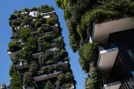 Milan, Italy - 30 June 2019: View of Vertical Forest - Bosco verticaleのeditorial素材
