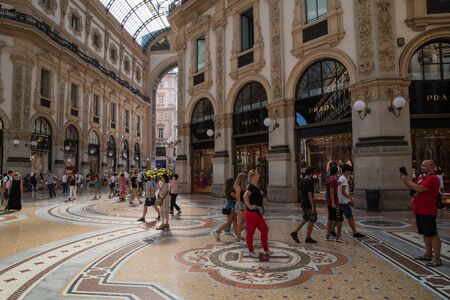 Milan, Italy - 30 June 2019: View of Tourists in Milanのeditorial素材