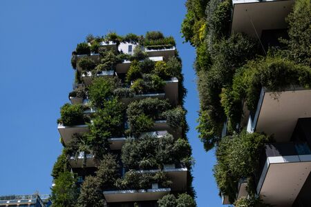 Milan, Italy - 30 June 2019: View of Vertical Forest - Bosco verticaleのeditorial素材