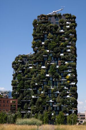 Milan, Italy - 30 June 2019: View of Vertical Forest - Bosco verticaleのeditorial素材