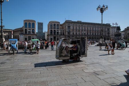 Milan, Italy - 30 June 2019: View of Piazza Duomoのeditorial素材