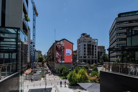 Milan, Italy - 30 June 2019: View of Porta Nuova area modern architecturesのeditorial素材