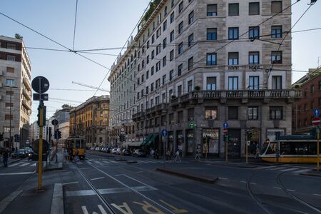 Milan, Italy - 30 June 2019: View of Via Larga Streetのeditorial素材