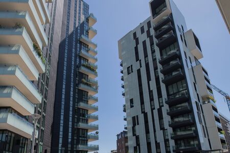 Milan, Italy - 30 June 2019: View of Porta Nuova area modern architecturesのeditorial素材