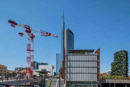 Milan, Italy - 30 June 2019: View of Piazza Gae Aulenti, Skyscrapersのeditorial素材