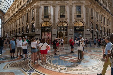 Milan, Italy - 30 June 2019: View of Tourists in Milanのeditorial素材