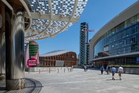 Milan, Italy - 30 June 2019: View of Piazza Gae Aulenti, Skyscrapersのeditorial素材
