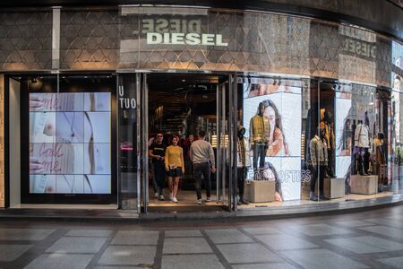 Milan, Italy â September 21, 2019: Diesel store in Milan. Montenapoleone area. Fashion week shoppingのeditorial素材