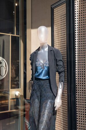 Milan, Italy â September 21, 2019: La Perla store in Milan. Montenapoleone area. Fashion week shoppingのeditorial素材