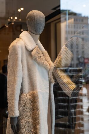 Milan, Italy â September 21, 2019: Hugo Boss store in Milan. Montenapoleone area. Fashion week shoppingのeditorial素材