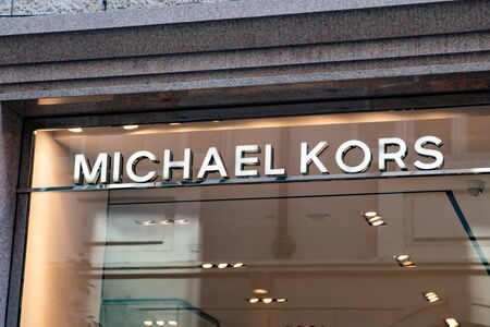 Milan, Italy â September 21, 2019: Michael Kors store in Milan. Montenapoleone area. Fashion week shoppingのeditorial素材